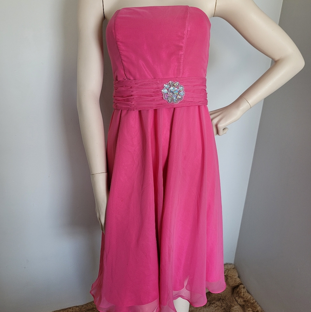 Pink strapless dress